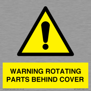 WARNING ROTATING PARTS BEHIND COVER